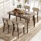 Brown Rubber Wood Dining Table with MDF Top, Sturdy, Spacious and Versatile